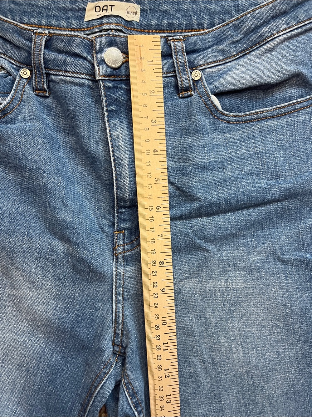 Oat Straight Leg High Rise Jeans Size 10/30 Denim Classic Fit - Picture 3 of 6